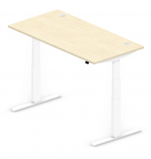 Sitz-Steh-Schreibtisch Comfort MULTI M pro, elektrisch h&ouml;henverstellbar, 64-130cm (H), 160x80cm (BxT), rechteckig, ahorn / wei&szlig;