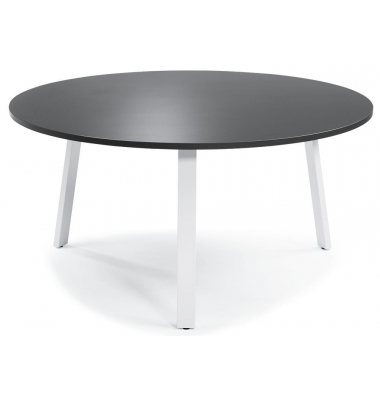 Konferenztisch DESKIN RIO, 73,5cm (H), 100x100cm (BxT), 5 Personen, rund, anthrazit / wei&szlig;