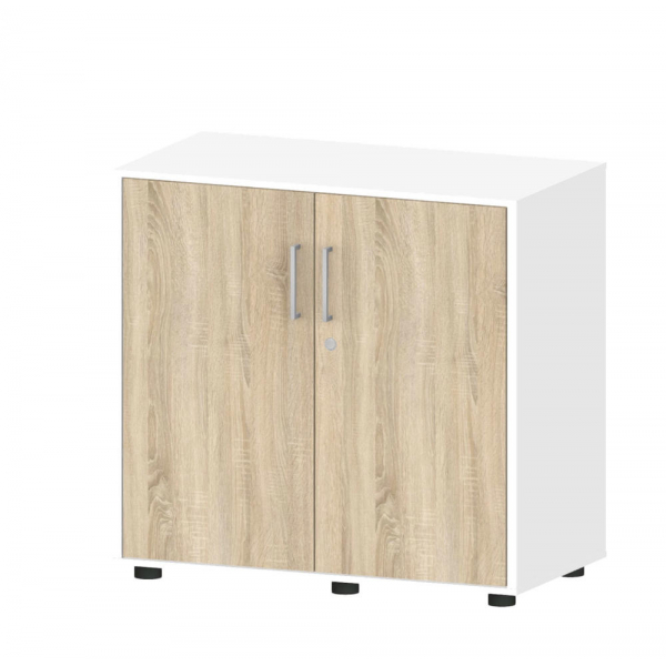 4251635661661 - Flügeltürenschrank EVO 271037 abschließbar 2x2 OH weiß wildeiche 80x785x42cm (BxHxT) 4251635661661 Deskin