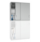 Aufsatzschrank MULTI M pro 270183, abschlie&szlig;bar, 2x3 OH, lichtgrau, 120x111x42cm (BxHxT)
