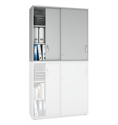 Aufsatzschrank MULTI M pro 270183, abschlie&szlig;bar, 2x3 OH, lichtgrau, 120x111x42cm (BxHxT)