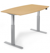 Sitz-Steh-Besprechungstisch 269945, elektrisch höhenverstellbar 71,5-120,5 cm (H), 200x100cm (BxT), 8 Personen, Tonnenform, buch