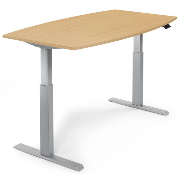 4251635662316 - Sitz-Steh-Besprechungstisch 269945 elektrisch höhenverstellbar 715-1205 cm (H) 200x100cm (BxT) 8 Personen Tonnenform buch