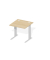 Schreibtisch Comfort M MULTI M, manuell höhenverstellbar, 64-84cm (H), 80x80cm (BxT), quadratisch, buche / silber