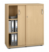 Schiebet&uuml;renschrank MULTI M pro 270172, abschlie&szlig;bar, 2x3 OH, buche, 100x114x42cm BxHxT)