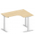 Sitz-Steh-Schreibtisch Comfort Multi M Pro, elektrisch höhenverstellbar, 64-130cm (H), 180x80cm (BxT), L-Form, buche / silber