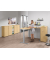 Sitz-Steh-Schreibtisch Comfort Multi M Pro, elektrisch höhenverstellbar, 64-130cm (H), 180x80cm (BxT), L-Form, buche / silber