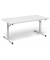 Klapptisch MODUL, 140x80cm (BxT), 72cm (H), Holz, rechteckig, wei&szlig; / silber