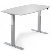 Sitz-Steh-Besprechungstisch 269944, elektrisch höhenverstellbar 71,5-120,5 cm (H), 200x100cm (BxT), 8 Personen, Tonnenform, lich