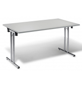 Klapptisch MODUL, 180x70cm (BxT), 72cm (H), Holz, rechteckig, grau / chrom