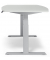 Sitz-Steh-Besprechungstisch, elektrisch h&ouml;henverstellbar 64-130cm (H), 200x100cm (BxT), 8 Personen, Tonnenform, lichtgrau / silb
