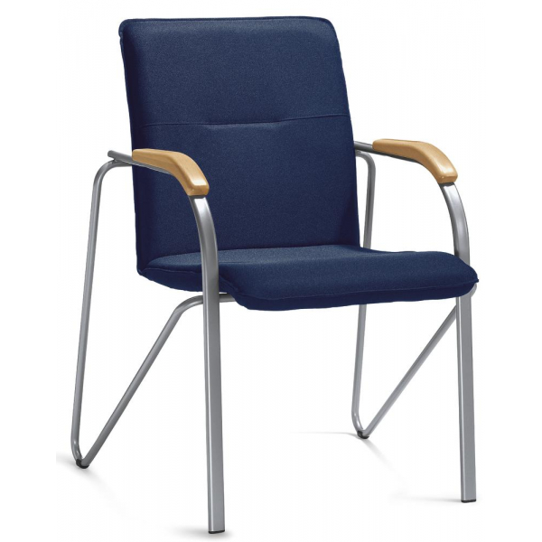 4251635665973 - Besucherstuhl ARKAS dunkelblau chrom mit Armlehnen 4-Fuß-Gestell 4251635665973 Deskin 4251635665973 - Besucherstuhl ARKAS dunkelblau chrom mit Armlehnen 4-Fuß-Gestell 4251635665973 Deskin