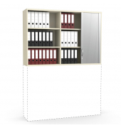 Aufsatzschrank MULTI M pro 278102, abschlie&szlig;bar, 2x3 OH, ahorn/alusilber, 160x111x42cm (BxHxT)