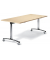 Klapptisch MODUL, 120x80cm (BxT), 72cm (H), Holz, rechteckig, ahorn / chrom, mit Rollen