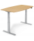 Sitz-Steh-Besprechungstisch, elektrisch h&ouml;henverstellbar 64-130cm (H), 200x100cm (BxT), 8 Personen, Tonnenform, buche / silber