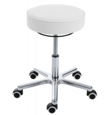 Hocker 260275, weiß, mit Rollen, höhenverstellbar, bis 120kg