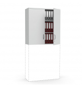 Aufsatzschrank MULTI M 275034, abschlie&szlig;bar, 2x3 OH, lichtgrau, 100x105,5x42cm (BxHxT)