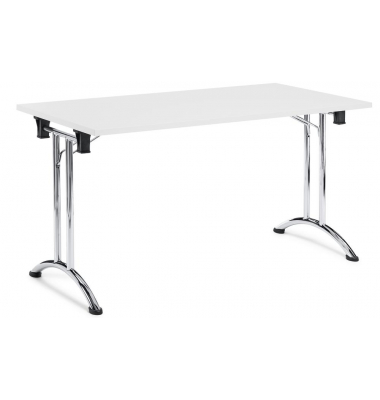 Klapptisch MODUL, 120x70cm (BxT), 73cm (H), Holz, rechteckig, wei&szlig; / chrom