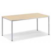 Schreibtisch BASE L, 72cm (H), 180x80cm (BxT), rechteckig, ahorn / lichtgrau