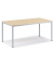 Schreibtisch BASE L, 72cm (H), 180x80cm (BxT), rechteckig, ahorn / lichtgrau
