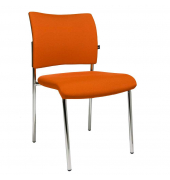 Besucherstuhl LAS VEGAS, orange / chrom, ohne Armlehnen, 4-Fuß-Gestell