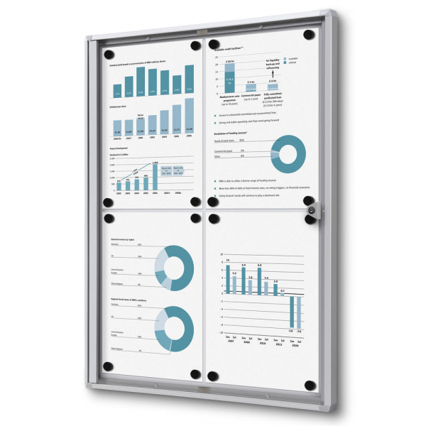 4251635670830 - Schaukasten 281448 4xA4 weiß silber magnetisch 4251635670830 Deskin