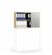 Aufsatzschrank MULTI M pro 270202, abschlie&szlig;bar, 2x2 OH, buche, 120x75x42cm (BxHxT)