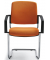 Besucherstuhl VALERA S, orange / chrom, mit Armlehnen, Freischwinger