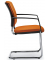 Besucherstuhl VALERA S, orange / chrom, mit Armlehnen, Freischwinger
