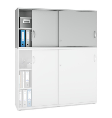 Aufsatzschrank MULTI M pro 278085, abschlie&szlig;bar, 2x2 OH, lichtgrau, 160x75x42cm (BxHxT)