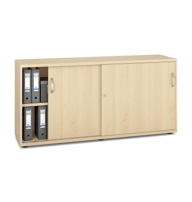 Schiebet&uuml;renschrank MULTI M pro 278078, abschlie&szlig;bar, 2x2 OH, ahorn, 160x78x42cm (BxHxT)