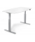 Sitz-Steh-Besprechungstisch, elektrisch h&ouml;henverstellbar 71,5-120,5cm (H), 200x100cm (BxT), 8 Personen, Tonnenform, wei&szlig; / silbe