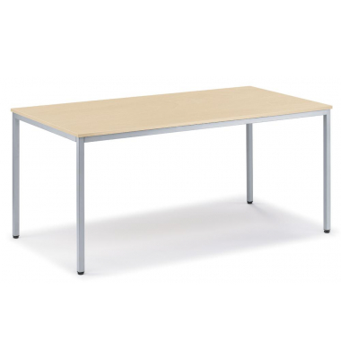 Schreibtisch BASE L, 72cm (H), 200x80cm (BxT), rechteckig, ahorn / lichtgrau