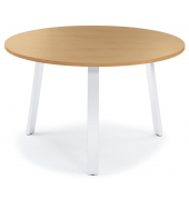 Konferenztisch DESKIN RIO, 73,5cm (H), 120x120cm (BxT), 6 Personen, rund, buche / wei&szlig;