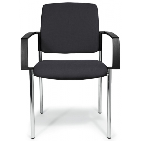 2 Stück Deskin Besucherstuhl VALERA 4, rot / chrom, mit Armlehnen, 4-Fuß-Gestell 4251635675750 Deskin
