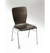 Besucherstuhl JARA, wenge / chrom, ohne Armlehnen, 4-Fuß-Gestell