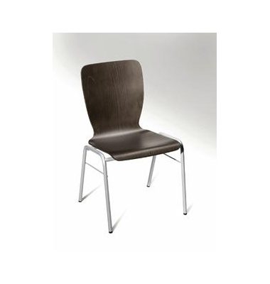 Besucherstuhl JARA, wenge / chrom, ohne Armlehnen, 4-Fuß-Gestell