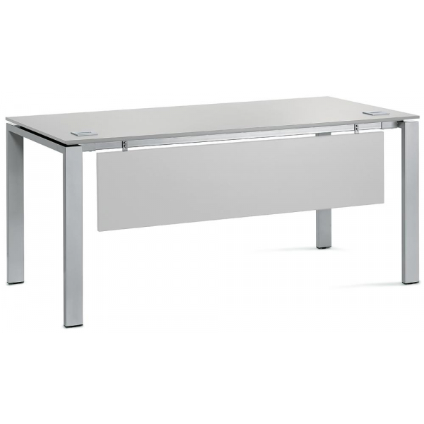 4251635678553 - Schreibtisch 275148 73cm (H) 1800mmx800mm (BxT) rechteckig lichtgrau   Alusilber RAL 9006 4251635678553 DESKIN