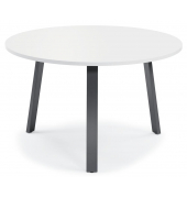 Konferenztisch DESKIN RIO, 73,5cm (H), 150x150cm (BxT), 7 Personen, rund, wei&szlig; / anthrazit