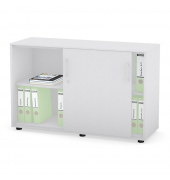 Schiebet&uuml;renschrank EVO 275230, abschlie&szlig;bar, 2x2 OH, lichtgrau, 120x78,5x42cm (BxHxT)