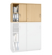 Aufsatzschrank MULTI M pro 270178, abschlie&szlig;bar, 2x2 OH, buche, 120x75x42cm (BxHxT)