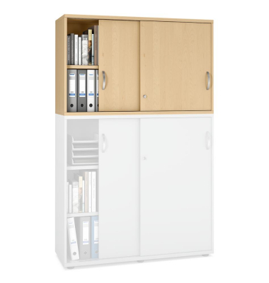 Aufsatzschrank MULTI M pro 270178, abschlie&szlig;bar, 2x2 OH, buche, 120x75x42cm (BxHxT)