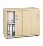 Schiebet&uuml;renschrank MULTI M pro 270167, abschlie&szlig;bar, 2x2 OH, ahorn, 100x78x42cm (BxHxT)