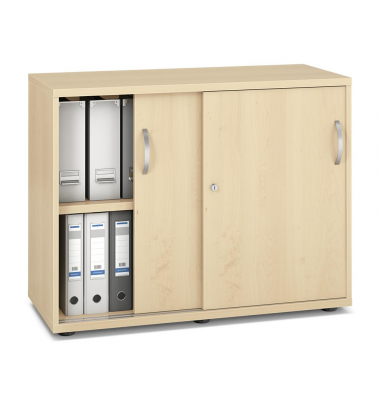 Schiebet&uuml;renschrank MULTI M pro 270167, abschlie&szlig;bar, 2x2 OH, ahorn, 100x78x42cm (BxHxT)