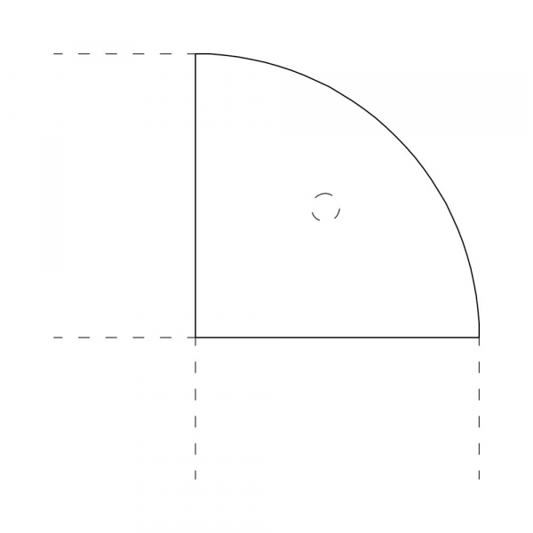 4251635684288 - Verkettungsplatte 80x80cm (BxT) Viertelkreis weiss 25mm 4251635684288 Deskin