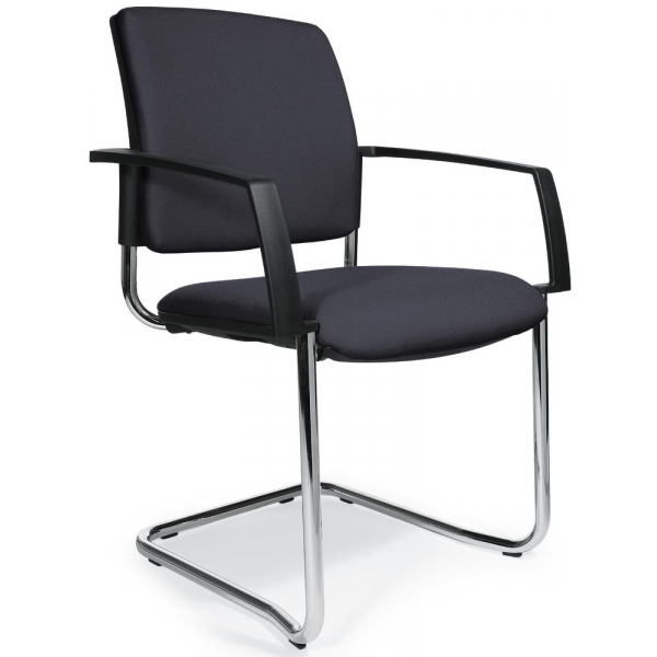 2 Stück Deskin Besucherstuhl VALERA S, anthrazit / chrom, mit Armlehnen, Freischwinger 4251635685766 Deskin