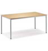 Schreibtisch BASE L, 72cm (H), 200x80cm (BxT), rechteckig, buche / lichtgrau