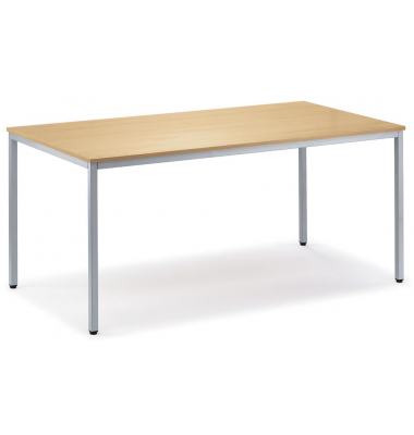 Schreibtisch BASE L, 72cm (H), 200x80cm (BxT), rechteckig, buche / lichtgrau
