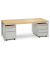 Schreibtisch BASE L, 72cm (H), 200x80cm (BxT), rechteckig, buche / lichtgrau