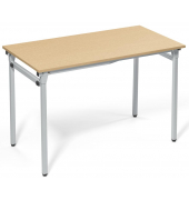 Klapptisch, 120x60cm (BxT), 72cm (H), Holz, rechteckig, buche / silber